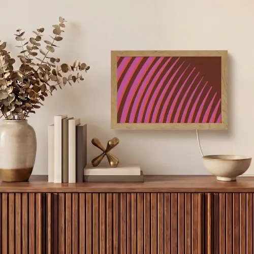 Lijnen - Rood - Beweging Light Box met kabel (Tafellamp) klein -sfeer2