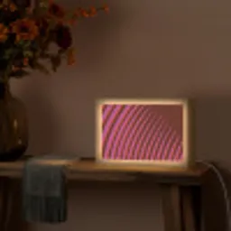 Lijnen - Rood - Beweging Light Box met kabel (Tafellamp) klein -sfeer4