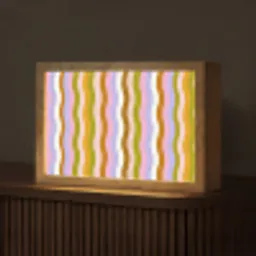 lijnen - Golven - Pastelkleuren - Patroon Light Box met kabel (Tafellamp) klein -z3d_website