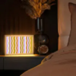 lijnen - Golven - Pastelkleuren - Patroon Light Box met kabel (Tafellamp) klein -sfeer1