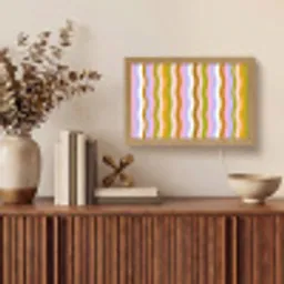 lijnen - Golven - Pastelkleuren - Patroon Light Box met kabel (Tafellamp) klein -sfeer2