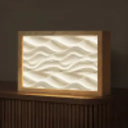 Lijnen - Golvend - Crème Light Box met kabel (Tafellamp) klein 924 -z3d_website