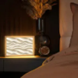 Lijnen - Golvend - Crème Light Box met kabel (Tafellamp) klein 924 -sfeer1