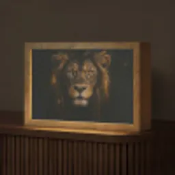 Leeuw - Goud - Druppels Light Box met kabel (Tafellamp) klein -z3d_website