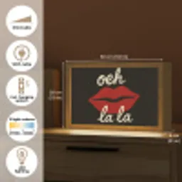 Lip - Rood - Quote Light Box met kabel (Tafellamp) klein -USP_EN