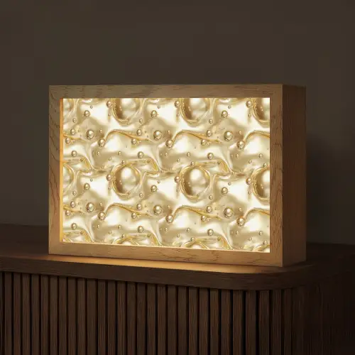 Vloeibaar - Druppels - Goud Light Box met kabel (Tafellamp) klein 924 -z3d_website