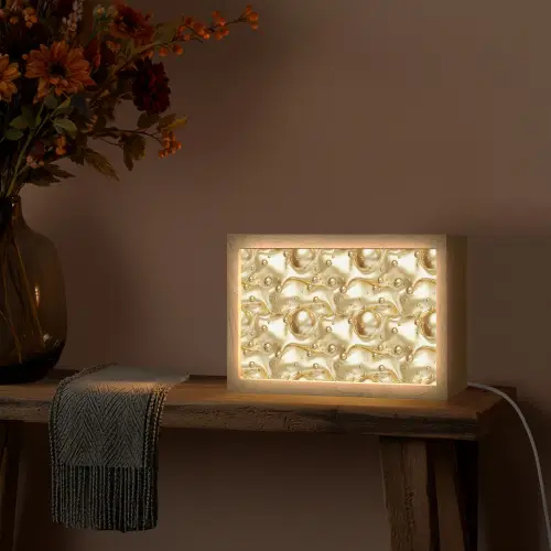 Vloeibaar - Druppels - Goud Light Box met kabel (Tafellamp) klein 924 -sfeer4