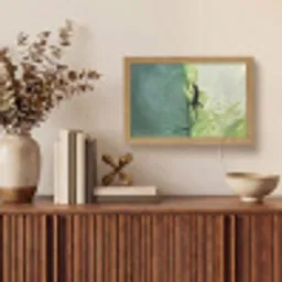Hagedis - Blad - Nerven - Groen Light Box met kabel (Tafellamp) klein -sfeer2