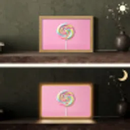 Lolly - Roze - Snoep - Zoet Light Box met kabel (Tafellamp) klein -sfeer3