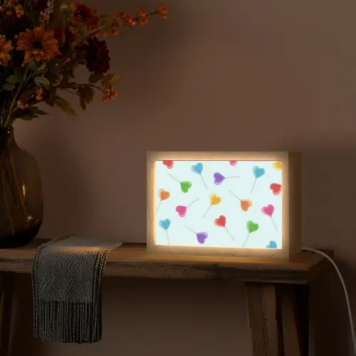 Lolly - Regenboog - Snoep Light Box met kabel (Tafellamp) klein -sfeer4