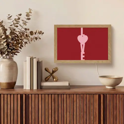 Love - Hart - Rood Light Box met kabel (Tafellamp) klein -sfeer2