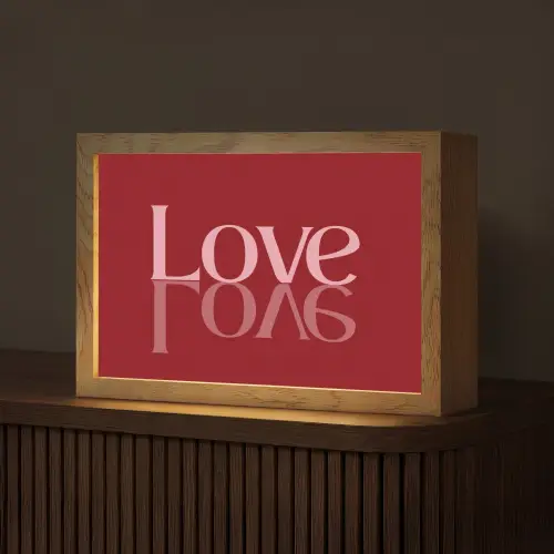 Love - Spiegeling - Rood Light Box met kabel (Tafellamp) klein -z3d_website
