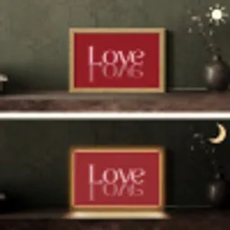 Love - Spiegeling - Rood Light Box met kabel (Tafellamp) klein -sfeer3