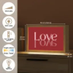 Love - Spiegeling - Rood Light Box met kabel (Tafellamp) klein -USP_EN