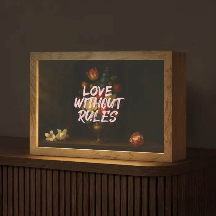 Liefde - Modern - Bloemen Light Box met kabel (Tafellamp) klein -z3d_website