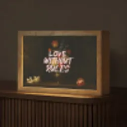 Liefde - Modern - Bloemen Light Box met kabel (Tafellamp) klein -z3d_website