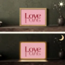 Love - Roze - Spiegeling Light Box met kabel (Tafellamp) klein -sfeer3