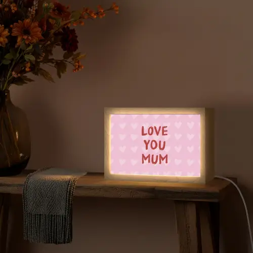 Love - Quote - Moeder - Rood Light Box met kabel (Tafellamp) klein -sfeer4
