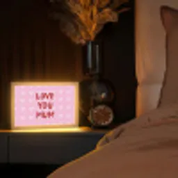 Love - Quote - Moeder - Rood Light Box met kabel (Tafellamp) klein -sfeer1