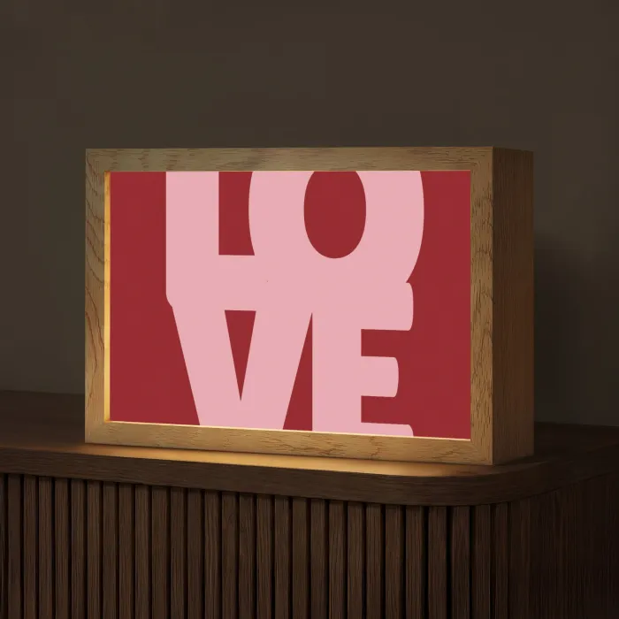 Love - Rood - Blokletters Light Box met kabel (Tafellamp) klein -z3d_website