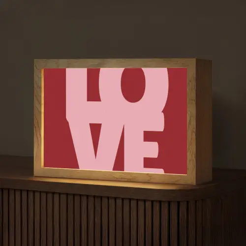 Love - Rood - Blokletters Light Box met kabel (Tafellamp) klein -z3d_website