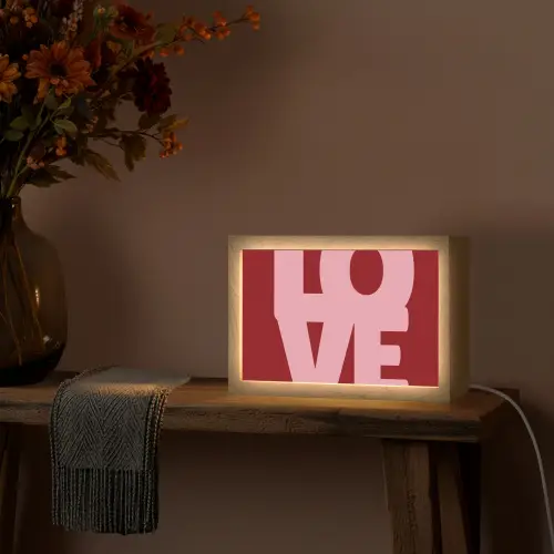 Love - Rood - Blokletters Light Box met kabel (Tafellamp) klein -sfeer4