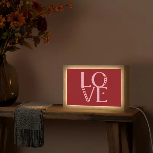 Love - Rood - Hatjes Light Box met kabel (Tafellamp) klein -sfeer4