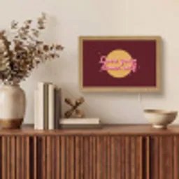 love your damn self - Cirkel - Glitter - Rood Light Box met kabel (Tafellamp) klein -sfeer2