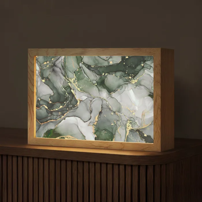 Luxe - Marmer - Groen Light Box met kabel (Tafellamp) klein -z3d_website