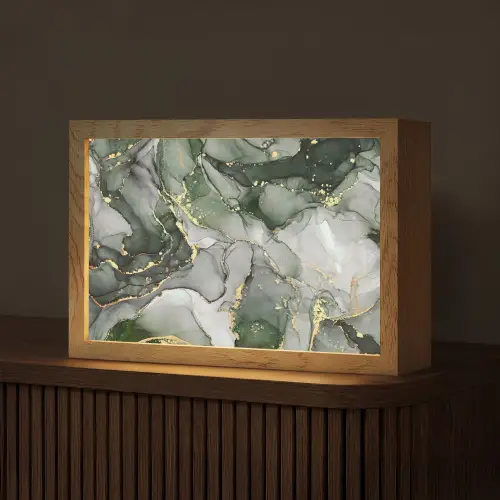 Luxe - Marmer - Groen Light Box met kabel (Tafellamp) klein -z3d_website