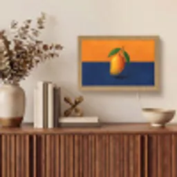 Mango - Vlakken - Bladeren - Oranje Light Box met kabel (Tafellamp) klein -sfeer2