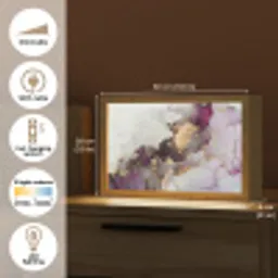 Marmer - Abstract - Goud - Paars Light Box met kabel (Tafellamp) klein -USP_EN
