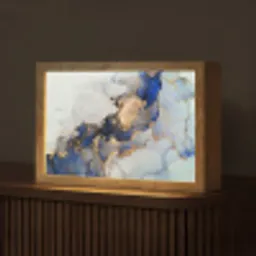 Marmer - Blauw - Goud Light Box met kabel (Tafellamp) klein -z3d_website