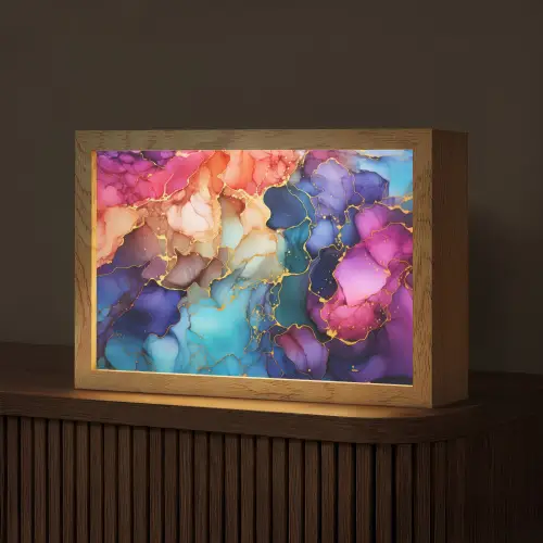Marmer - Kleurrijk - Kleuren - Abstract Light Box met kabel (Tafellamp) klein -z3d_website