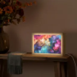 Marmer - Kleurrijk - Kleuren - Abstract Light Box met kabel (Tafellamp) klein -sfeer4