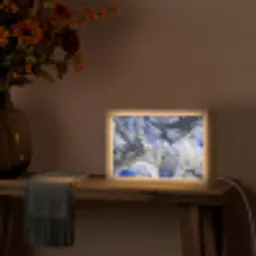 Marmer - Goud - Abstract - Blauw Light Box met kabel (Tafellamp) klein -sfeer4