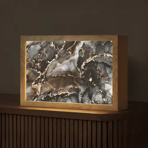 Marmer - Goud - Glitter - Luxe Light Box met kabel (Tafellamp) klein -z3d_website