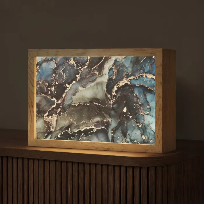 Marmer - Goud - Groen Light Box met kabel (Tafellamp) klein -z3d_website