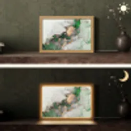 Marmer - Goud - Groen - Luxe Light Box met kabel (Tafellamp) klein -sfeer3