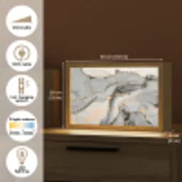 Marmer - Goud - Grijs Light Box met kabel (Tafellamp) klein -USP_EN