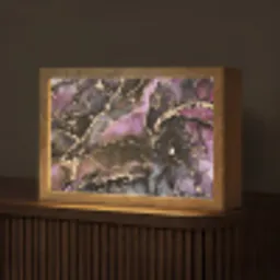 Marmer - Gold - Steen - Abstract Light Box met kabel (Tafellamp) klein -z3d_website