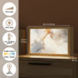 Marmer - Grijs - Goud Light Box met kabel (Tafellamp) klein -USP_EN