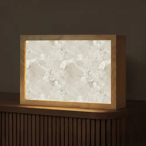 Marmer - Grijs - Aders Light Box met kabel (Tafellamp) klein 924 -z3d_website