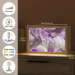 Marmer - Roze - Paars - Gold Light Box met kabel (Tafellamp) klein -USP_EN