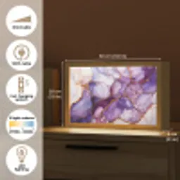Marmer - Paars - Lila - Goud Light Box met kabel (Tafellamp) klein -USP_EN