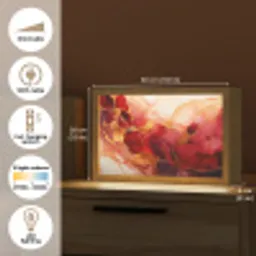 Marmer - Rood - Goud - Modern - Abstract Light Box met kabel (Tafellamp) klein -USP_EN