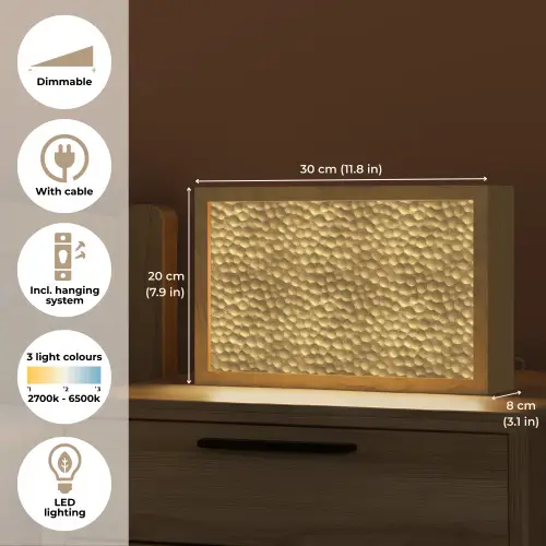 Metaal - Dynamisch - Goud Light Box met kabel (Tafellamp) klein 924 -USP_EN