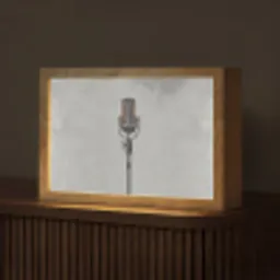 Microfoon - Vintage - Illustratie - Grijs Light Box met kabel (Tafellamp) klein -z3d_website