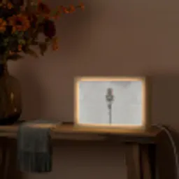 Microfoon - Vintage - Illustratie - Grijs Light Box met kabel (Tafellamp) klein -sfeer4