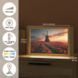 Molen - Zonsondergang - Tulpen - Rood Light Box met kabel (Tafellamp) klein -USP_EN
